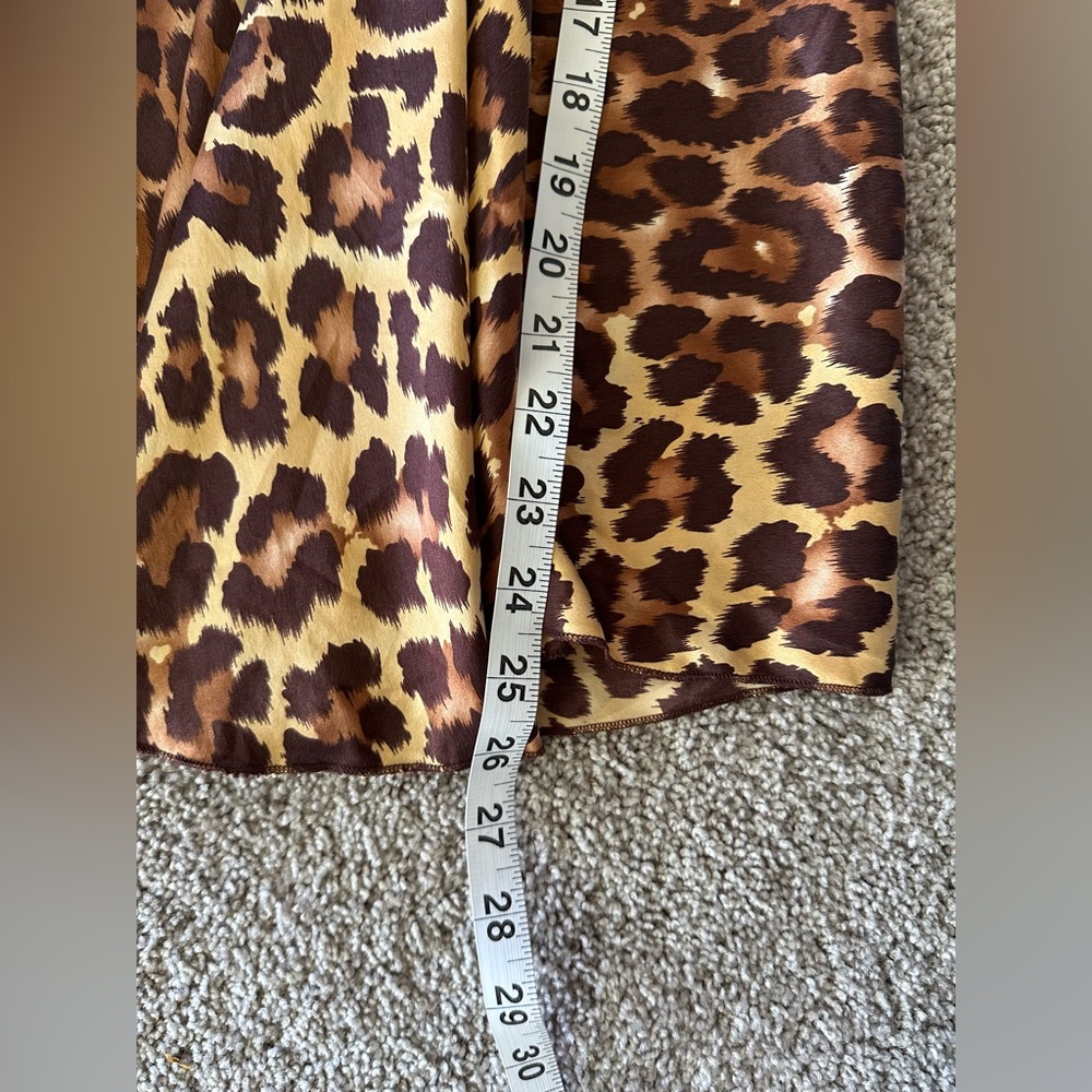 VTG 90s Y2K 100% Silk Moda International Midi animal print skirt street Grunge - Picture 8 of 9